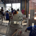 ガラス工房でがんばる！
